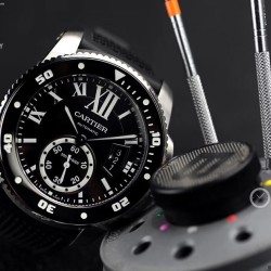 Cartier-Calibre de Cartier 42mm SS/RU Black F5F 1:1 Cal.1904-PS