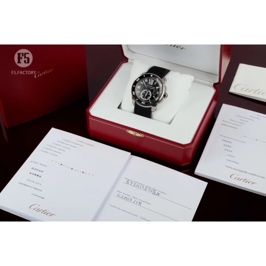 Cartier-Calibre de Cartier 42mm SS/RU Black F5F 1:1 Cal.1904-PS
