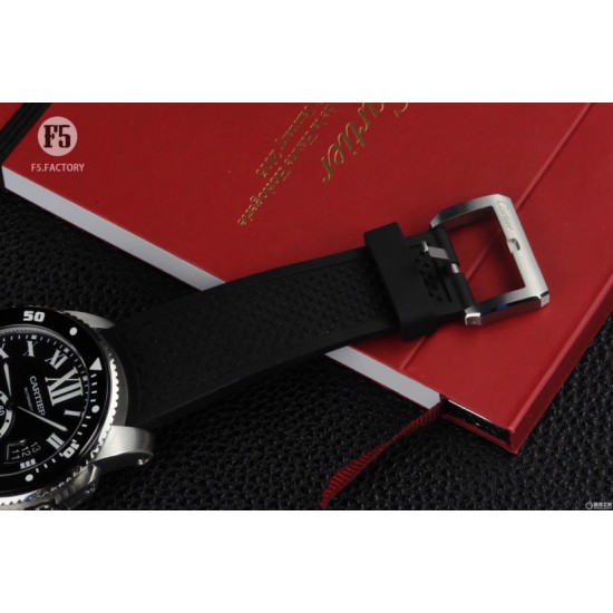 Cartier-Calibre de Cartier 42mm SS/RU Black F5F 1:1 Cal.1904-PS