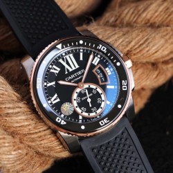 Cartier-Calibre de Cartier 42mm RG/SS/RU Black F5F 1:1 Cal.1904-PS