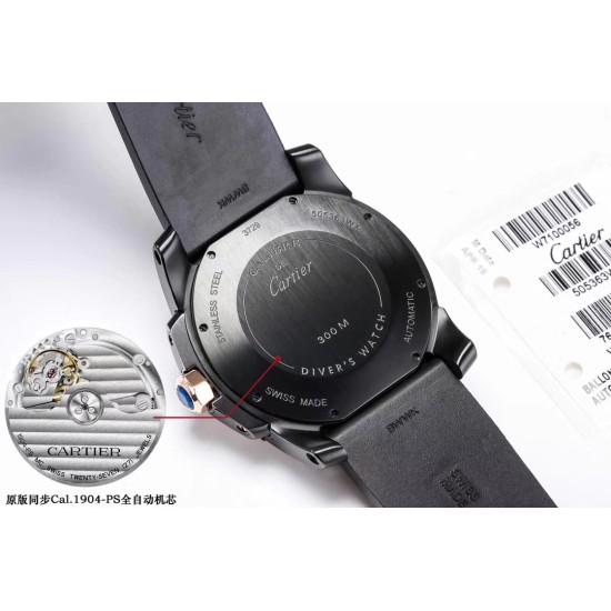 Cartier-Calibre de Cartier 42mm RG/SS/RU Black F5F 1:1 Cal.1904-PS