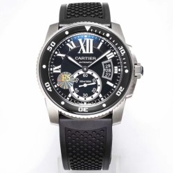 Cartier-Calibre de Cartier 42mm SS/RU Black F5F 1:1 Cal.1904-PS
