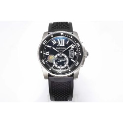 Cartier-Calibre de Cartier 42mm SS/RU Black F5F 1:1 Cal.1904-PS