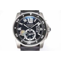 Cartier-Calibre de Cartier 42mm SS/RU Black F5F 1:1 Cal.1904-PS