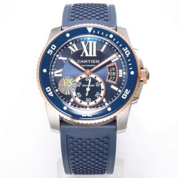 Cartier-Calibre de Cartier 42mm RG/SS/RU Blue F5F 1:1 Cal.1904-PS