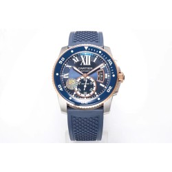 Cartier-Calibre de Cartier 42mm RG/SS/RU Blue F5F 1:1 Cal.1904-PS