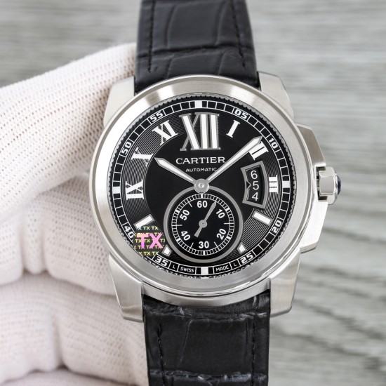 Cartier-Calibre de Cartier SS/LE Black Dail/RMN TXF Cal.1904-PS