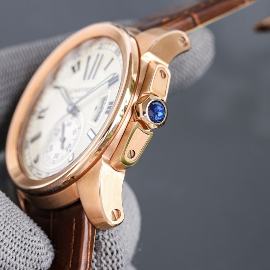 Cartier-Calibre de Cartier RG/LE White Dail/RMN TXF Cal.1904-PS