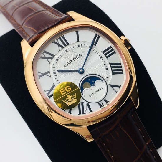 Cartier-Drive De Cartier Moonphase 40mm RG/LE White Dial EGF MY9015