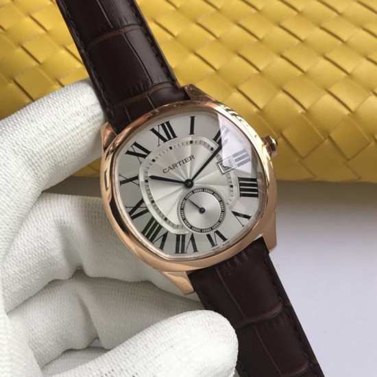 Cartier-Drive De Cartier WSNM0004 40mm RG/LE White Dial A8F Automatic