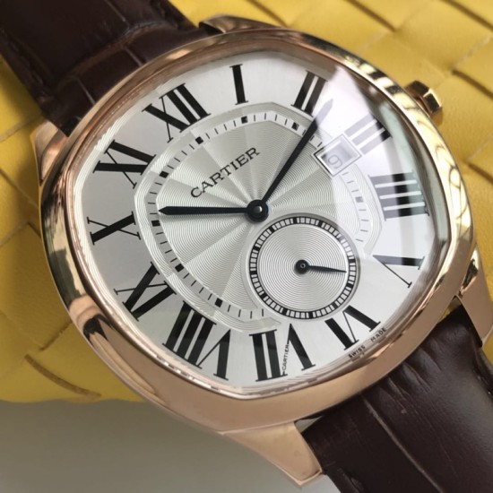 Cartier-Drive De Cartier WSNM0004 40mm RG/LE White Dial A8F Automatic