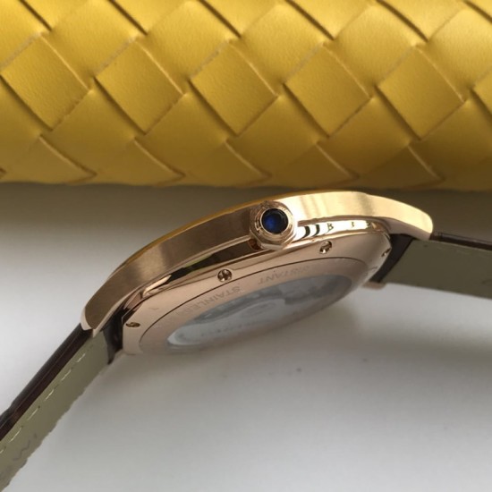 Cartier-Drive De Cartier WSNM0004 40mm RG/LE White Dial A8F Automatic