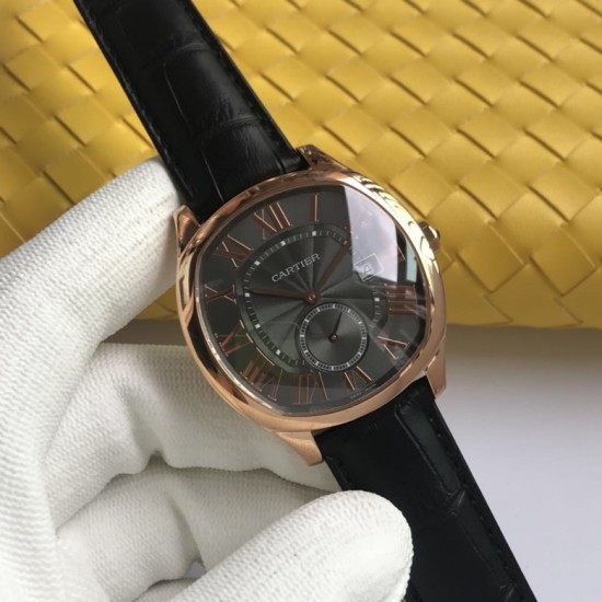 Cartier-Drive De Cartier WSNM0004 40mm RG/LE Black Dial A8F Automatic