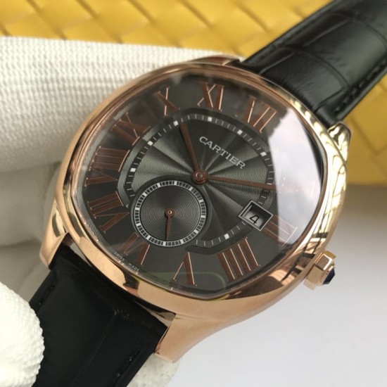 Cartier-Drive De Cartier WSNM0004 40mm RG/LE Black Dial A8F Automatic