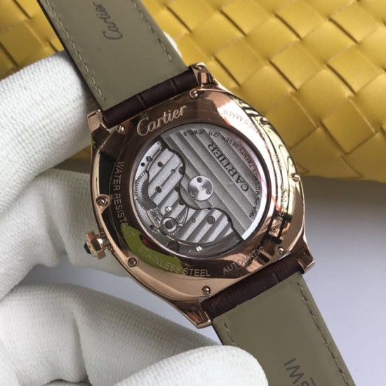 Cartier-Drive De Cartier WSNM0004 40mm RG/LE Black Dial A8F Automatic