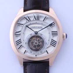 Cartier-Drive De Cartier 41mm Tourbillon RG/LE White Dial BBRF Tourbillon