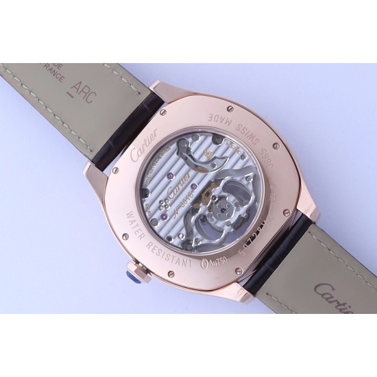 Cartier-Drive De Cartier 41mm Tourbillon RG/LE White Dial BBRF Tourbillon