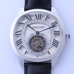 Cartier-Drive De Cartier 41mm Tourbillon SS/LE White Dial BBRF Tourbillon