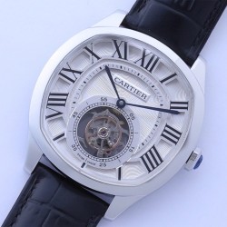 Cartier-Drive De Cartier 41mm Tourbillon SS/LE White Dial BBRF Tourbillon