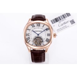 Cartier-Drive De Cartier 40mm RG/LE White Textured Dial BLSF Tourb