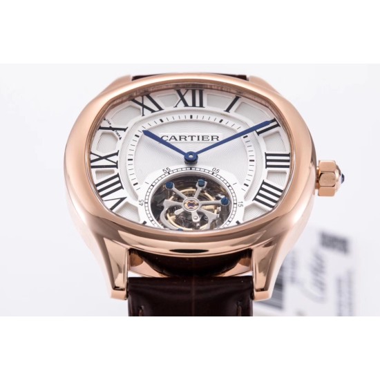 Cartier-Drive De Cartier 40mm RG/LE White Textured Dial BLSF Tourb