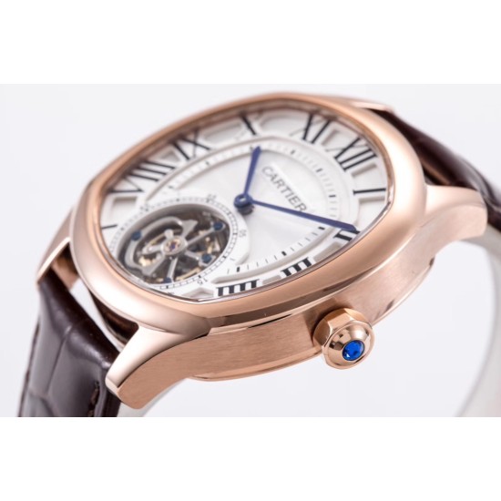 Cartier-Drive De Cartier 40mm RG/LE White Textured Dial BLSF Tourb