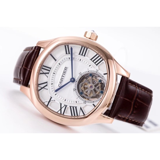 Cartier-Drive De Cartier 40mm RG/LE White Textured Dial BLSF Tourb