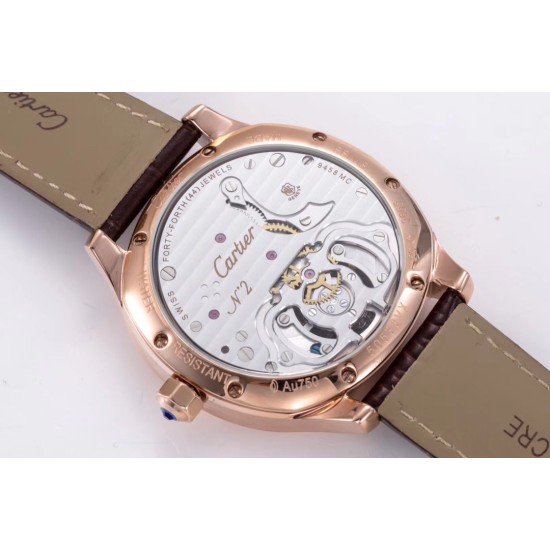 Cartier-Drive De Cartier 40mm RG/LE White Textured Dial BLSF Tourb