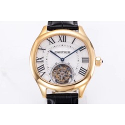 Cartier-Drive De Cartier 40mm YG/LE White Textured Dial BLSF Tourb