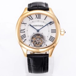 Cartier-Drive De Cartier 40mm YG/LE White Textured Dial BLSF Tourb