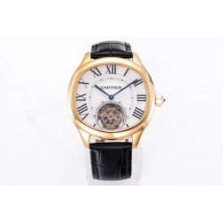 Cartier-Drive De Cartier 40mm YG/LE White Textured Dial BLSF Tourb