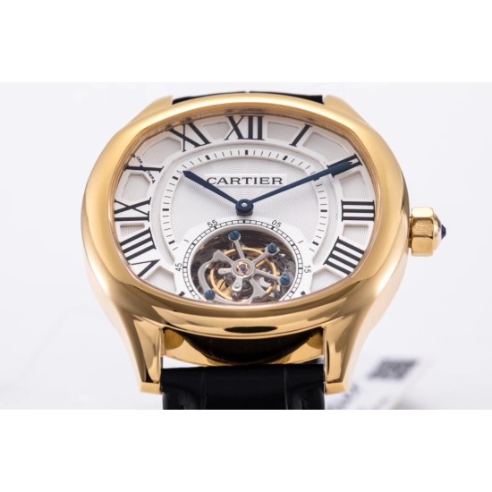 Cartier-Drive De Cartier 40mm YG/LE White Textured Dial BLSF Tourb