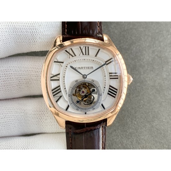 Cartier-Drive De Cartier 41mm Tourbillon RG/LE White Tourbillon
