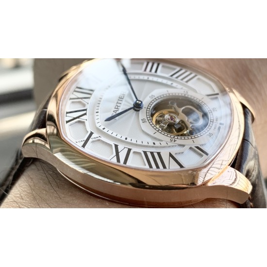 Cartier-Drive De Cartier 41mm Tourbillon RG/LE White Tourbillon