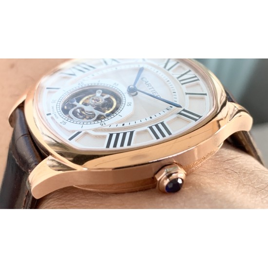 Cartier-Drive De Cartier 41mm Tourbillon RG/LE White Tourbillon