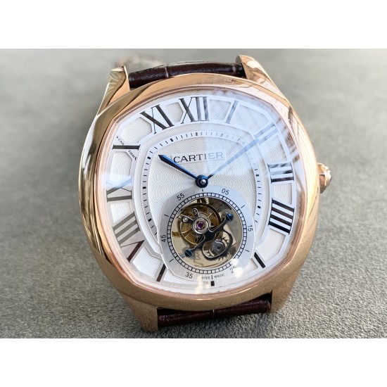 Cartier-Drive De Cartier 41mm Tourbillon RG/LE White Tourbillon