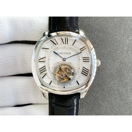 Cartier-Drive De Cartier 41mm Tourbillon SS/LE White Tourbillon