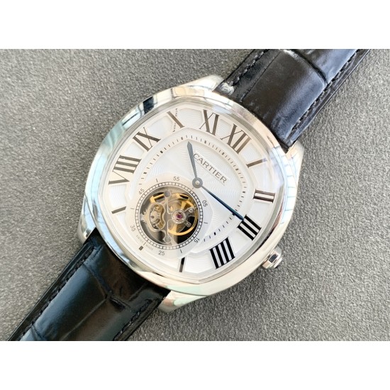Cartier-Drive De Cartier 41mm Tourbillon SS/LE White Tourbillon