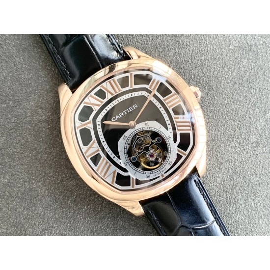 Cartier-Drive De Cartier 41mm Tourbillon RG/LE Black Tourbillon
