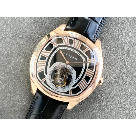 Cartier-Drive De Cartier 41mm Tourbillon RG/LE Black Tourbillon