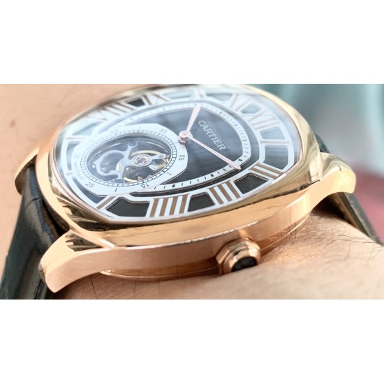Cartier-Drive De Cartier 41mm Tourbillon RG/LE Black Tourbillon