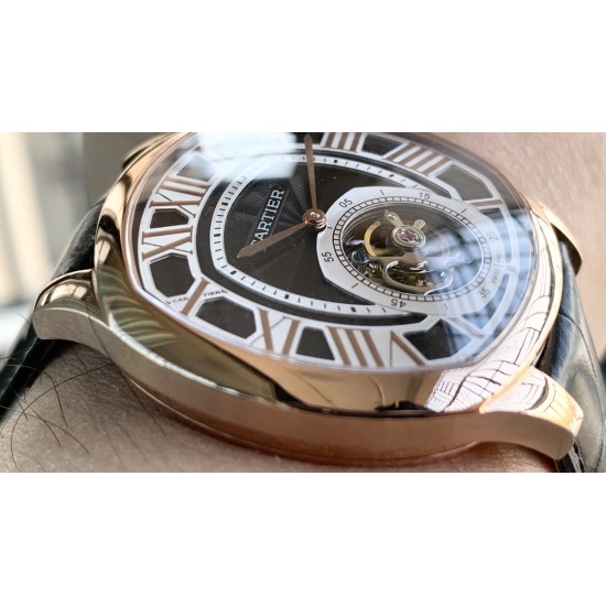 Cartier-Drive De Cartier 41mm Tourbillon RG/LE Black Tourbillon