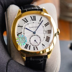Cartier-Drive De Cartier 40mm YG/LE White Dial TWF Automatic