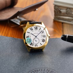 Cartier-Drive De Cartier 40mm YG/LE White Dial TWF Automatic