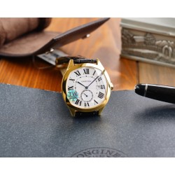 Cartier-Drive De Cartier 40mm YG/LE White Dial TWF Automatic