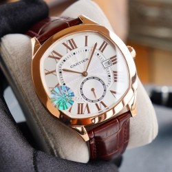 Cartier-Drive De Cartier 40mm RG/LE White Dial TWF Automatic