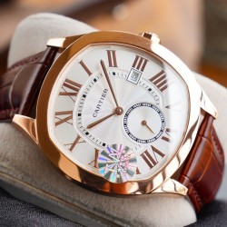 Cartier-Drive De Cartier 40mm RG/LE White Dial TWF Automatic