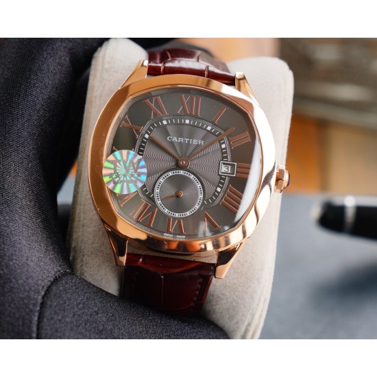 Cartier-Drive De Cartier 40mm RG/LE White Dial TWF Automatic