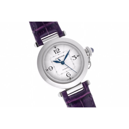 Cartier-Pasha Ladies 35mm SS/LE White/Num BVF 9039