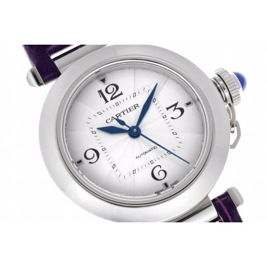 Cartier-Pasha Ladies 35mm SS/LE White/Num BVF 9039
